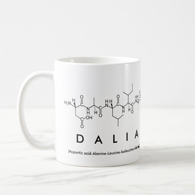 Taza De Café Dalia peptide nombre mug (Izquierda)