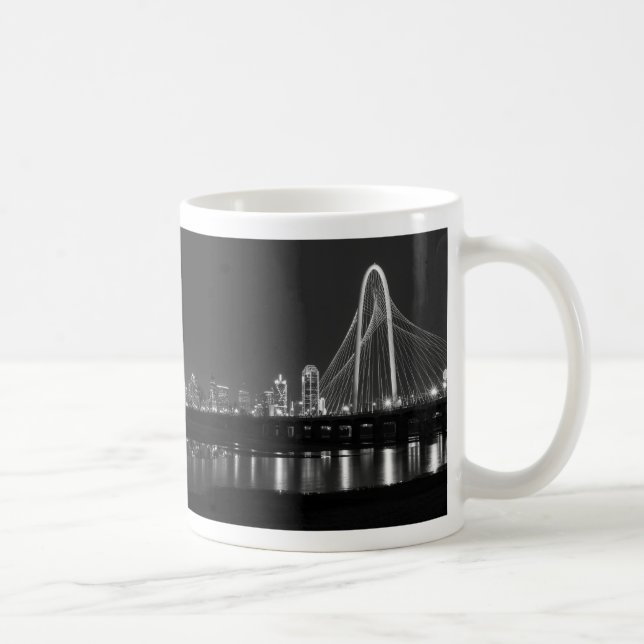Taza De Café Dallas Bridge View Grayscale Coffee Mug (Derecha)