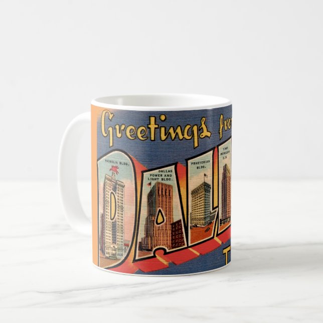 Taza De Café Dallas Texas antiguo  (Anverso izquierdo)