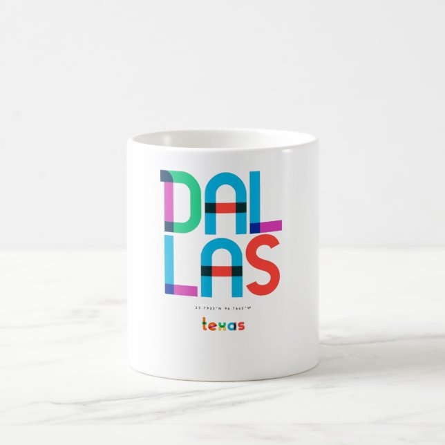 Taza De Café Dallas Texas Mid Century, Pop Art, (Centro)