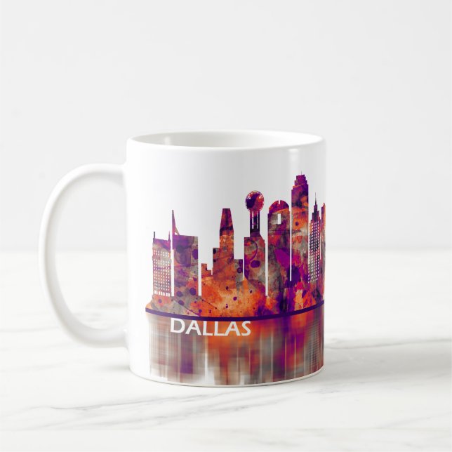 Taza De Café Dallas Texas Skyline (Izquierda)