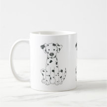 Taza de café dálmata del perro