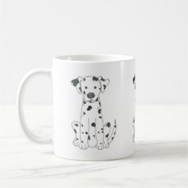 Taza de café dálmata del perro