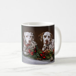 Taza De Café Dálmatas de Navidad