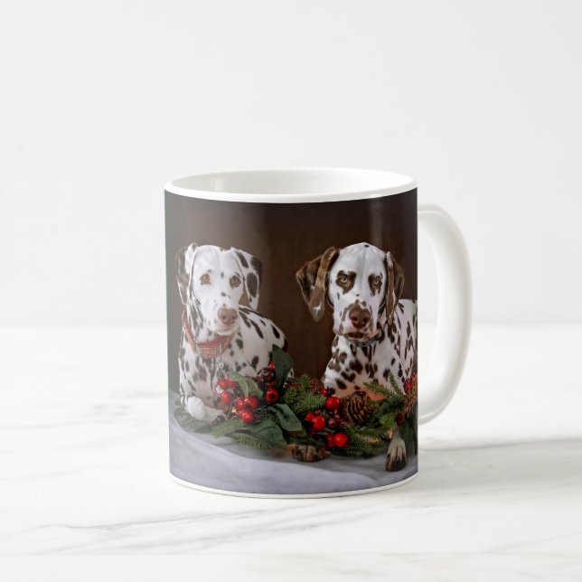 Taza De Café Dálmatas de Navidad (Anverso derecho)