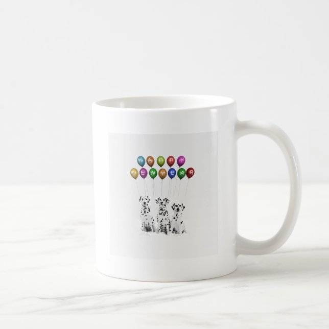 Taza De Café Dálmatas desean un feliz año nuevo 2016 (Derecha)