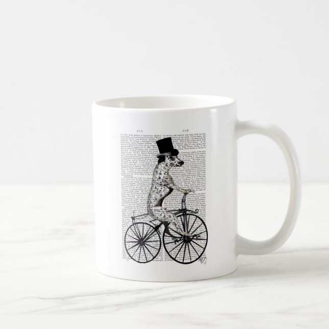 Taza De Café Dalmatian en bicicleta (Derecha)