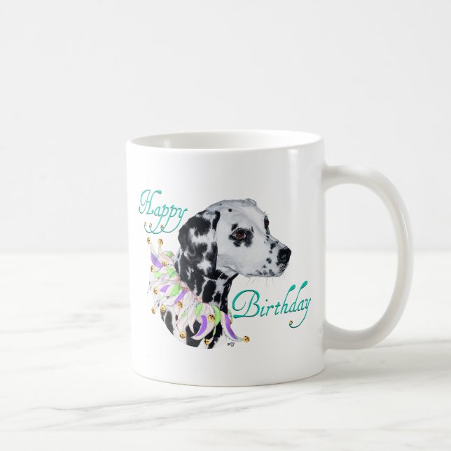 Taza De Café Dalmatian Happy Birthday (Derecha)