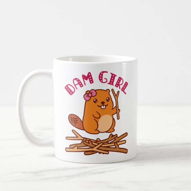 Taza De Café Dam Chica Cute Beaver (Izquierda)