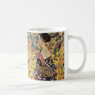 Taza De Café Dama con un abanico de Gustav Klimt