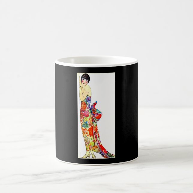 Taza De Café Dama de Art Deco en traje formal (Centro)
