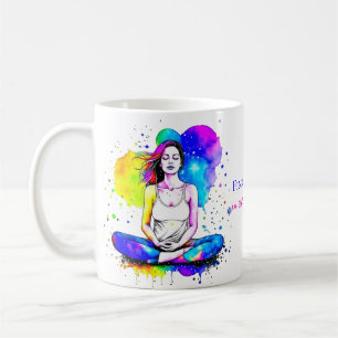 Taza De Café Dama de arte espiritual meditando a personalidades