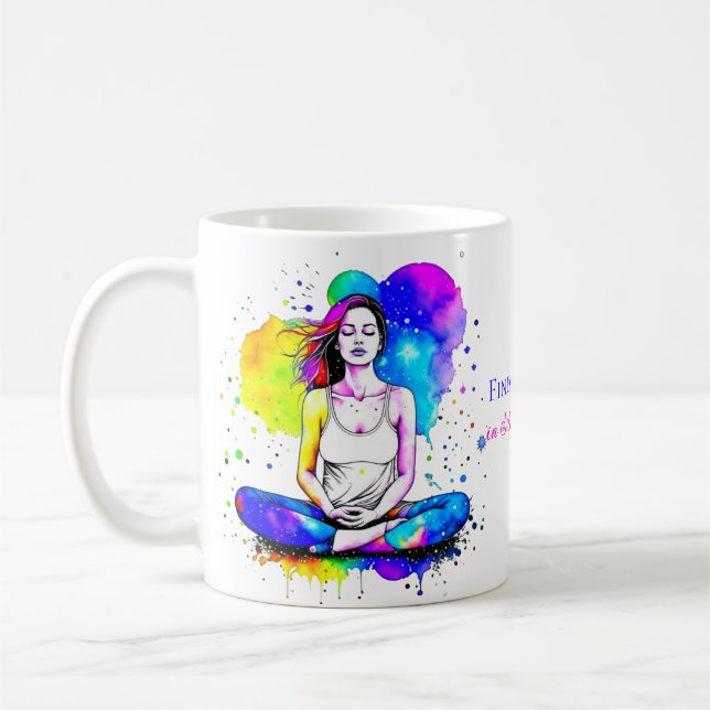 Taza De Café Dama de arte espiritual meditando a personalidades (Izquierda)