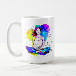 Taza De Café Dama de arte espiritual meditando a personalidades