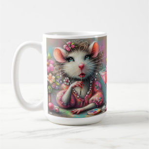 Taza De Café Dama de bonito teniendo un Martini Contemplando