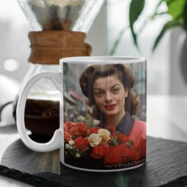 Taza De Café Dama de flores de los años 60 de París 3
