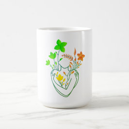 Taza De Café Dama de flores - Edición de color retro