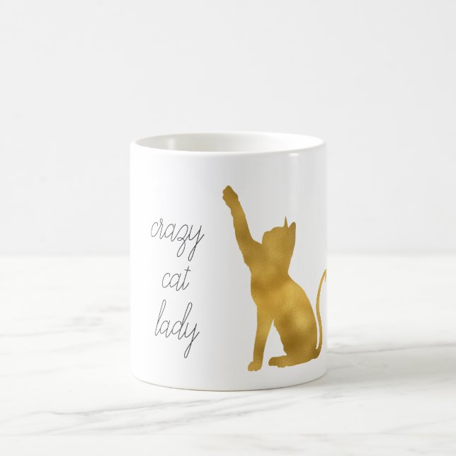 Taza De Café Dama de gato loco (Centro)