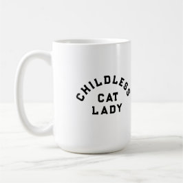 Taza De Café Dama de gato sin hijos, audaz