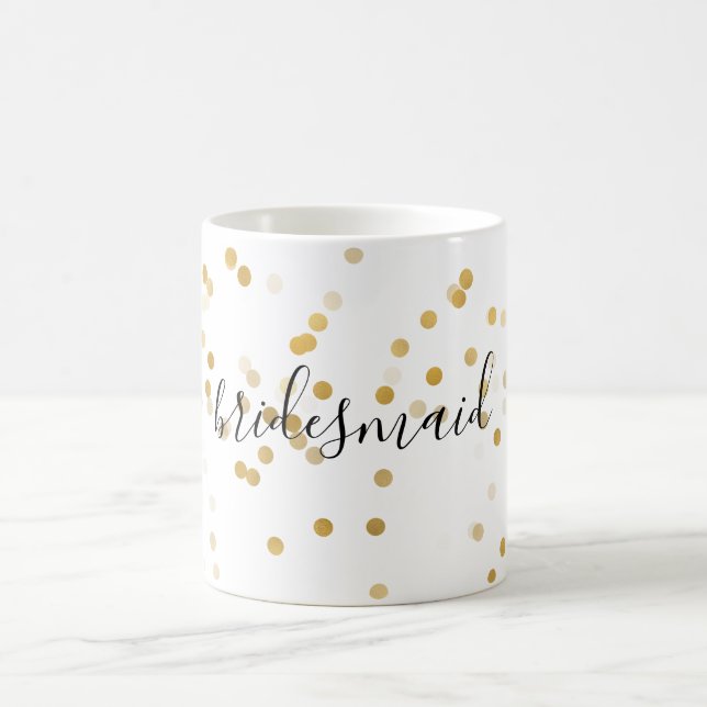 Taza De Café Dama de honor atractiva del confeti del oro (Centro)