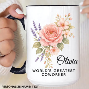 Taza De Café Dama de honor   Compañera de trabajo profesora flo