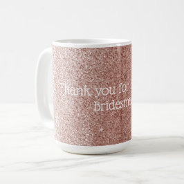Taza De Café Dama de Honor Gracias Rose Gold