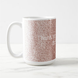 Taza De Café Dama de Honor Gracias Rose Gold