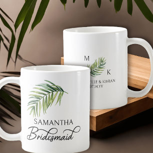 Taza De Café Dama de honor Hoja de palma de fiesta nupcial Pers