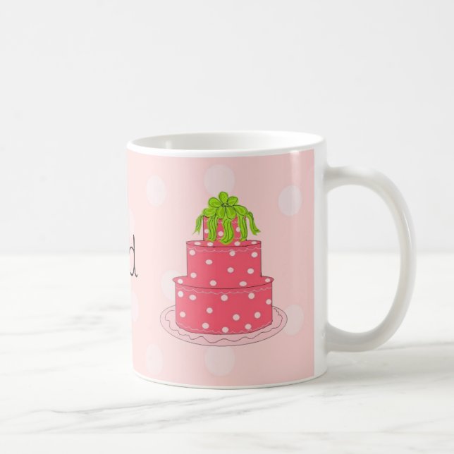 Taza De Café Dama de honor lunares rosados (Derecha)