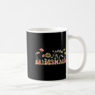 Taza De Café Dama de Honor Novia Me Caso Tripulación Flores Sil