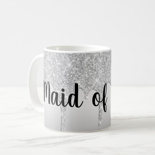 Taza De Café Dama de Honor Plateada con Brillo (Anverso izquierdo)