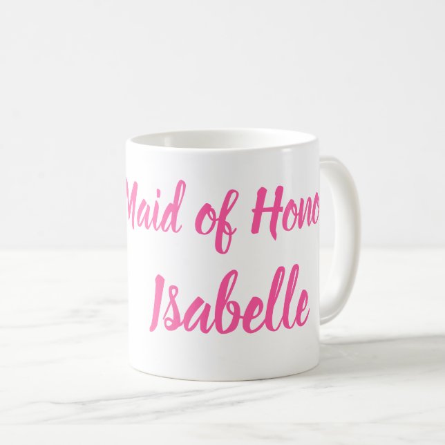 Taza De Café Dama de honor rosa Regalos personalizados de boda (Anverso derecho)