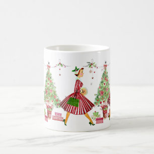 Taza De Café Dama de la Vintage de 1950