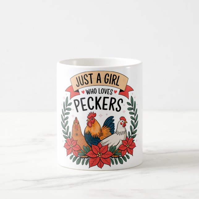 Taza De Café Dama de pollo divertida (Centro)