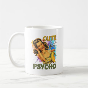 Taza De Café Dama de retro divertida agrega monograma