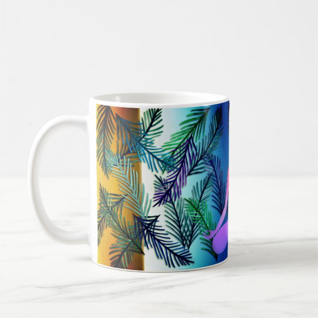 Taza De Café Dama de yoga botánica deja y morado (Izquierda)