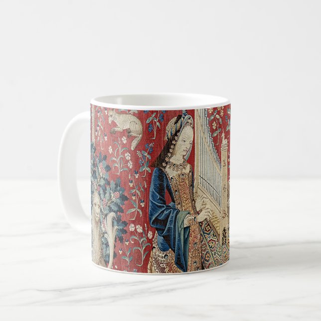 Taza De Café Dama del Renacimiento y Unicornio (Audiencia) (Anverso izquierdo)