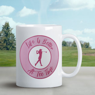 Taza De Café Dama Golfista Hora de Salida Deportes Humor Chiste