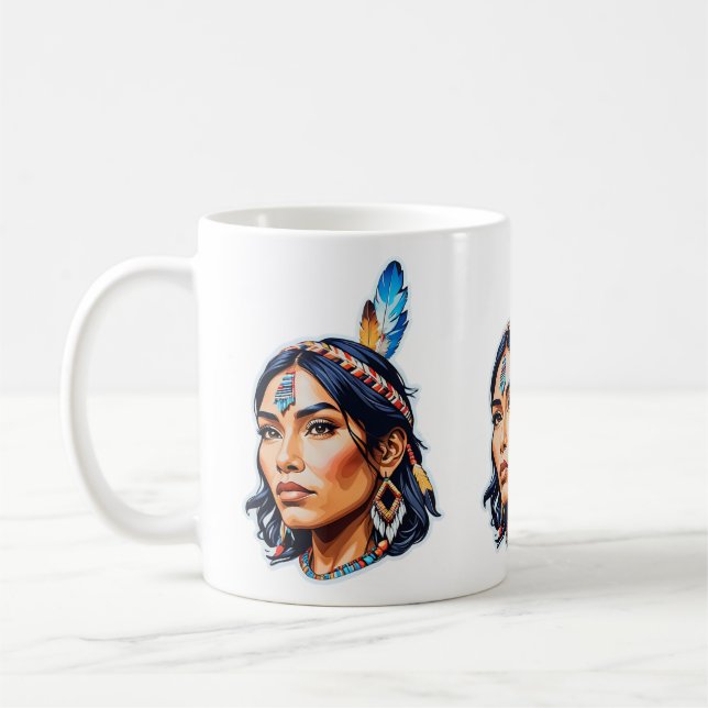 Taza De Café Dama indígena nativa (Izquierda)