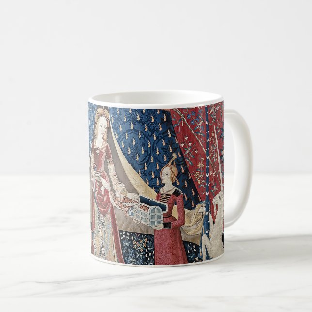 Taza De Café Dama renacentista y unicornio (Un deseo) (Anverso derecho)