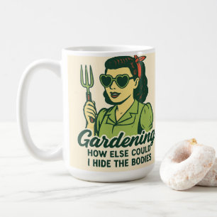 Taza De Café Dama Vintage de los 50 con Horca de Jardín Humor O