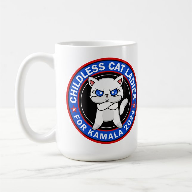 Taza De Café Damas de gato sin hijos para los demócratas de Kam (Izquierda)