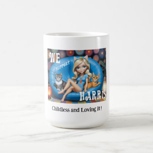 Taza De Café Damas de gato sin hijos y graciosas personalizados