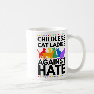 Taza De Café Damas de gatos contra el odio votan por Kamala-har
