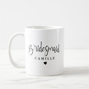 Taza De Café Damas de Honor Elegantes Personalizadas Boda