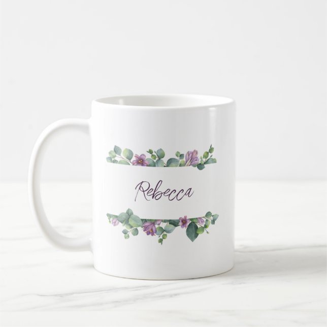 Taza De Café Damas de Honor Personalizadas Eucalipto (Izquierda)