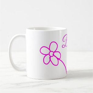 Taza De Café Damas de honor rosa minimalista simple texto nombr