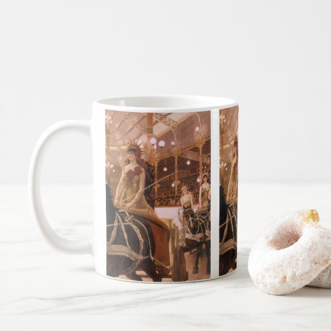 Taza De Café Damas de los coches (alias Circus) de James Tissot (Con donut)