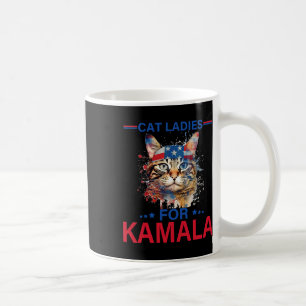 Taza De Café Damas Para Kamala Funny Cat 2024 Presidente Kamala