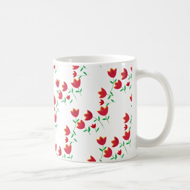 Taza De Café damas Red Tulip Flower (Derecha)